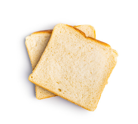 White sliced toast bread isolated on the white background.の写真素材