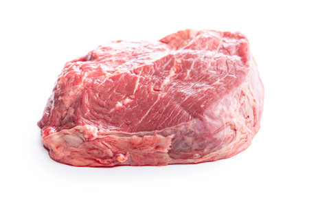 Raw fillet steak beef meat isolated on the white background.の写真素材