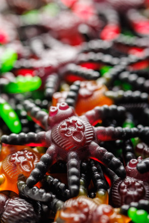 Scary sweet jelly spiders. The Halloween candies