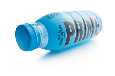 Prime Hydration Drink. Bottle drink isolated on the white background.のeditorial素材
