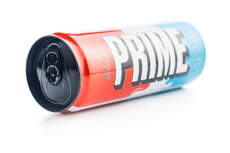 Prime Energy Drink. Bottle drink isolated on the white background.のeditorial素材