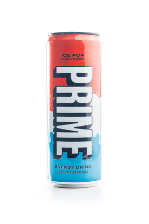 Prime Energy Drink. Bottle drink isolated on the white background.のeditorial素材