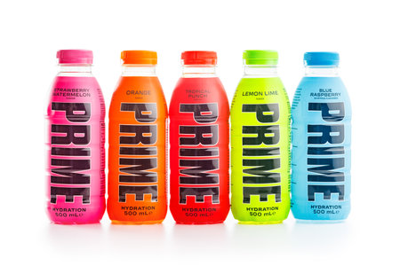Prime Hydration Drink. Bottle drink isolated on the white background.のeditorial素材