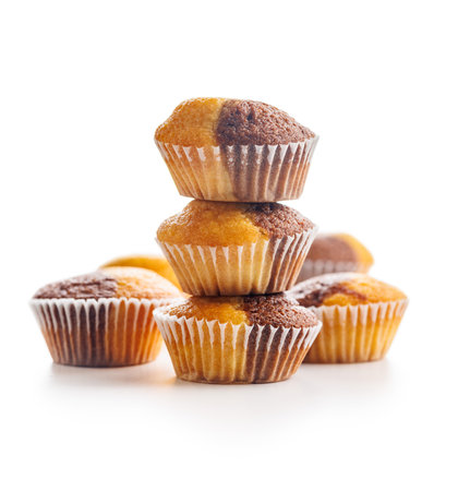 Close Up of a Muffin isolated on a white background.の写真素材