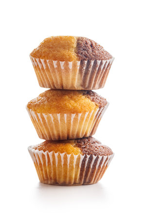 Close Up of a Muffin isolated on a white background.の写真素材