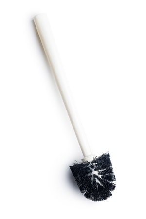 Toilet brush. White toilet brush isolated on a white background.の写真素材