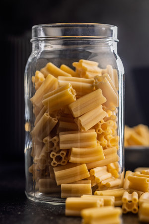 uncooked italian pastaの写真素材