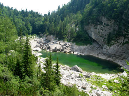 small mountain lakeの写真素材