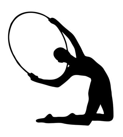 gymnastics sport  silhouette art vectorのイラスト素材