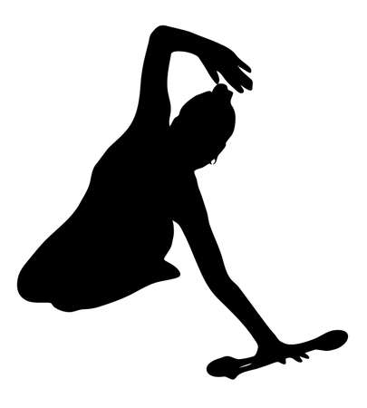gymnastics sport  silhouette art vectorのイラスト素材