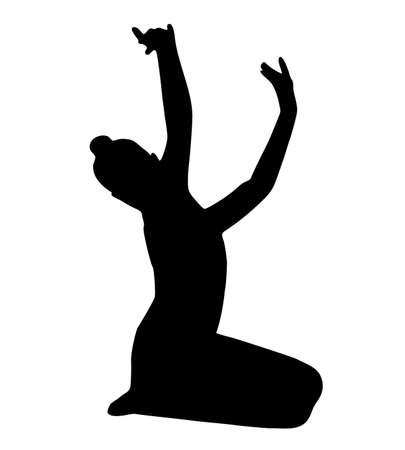 gymnastics sport  silhouette art vectorのイラスト素材