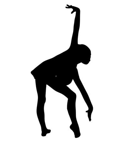 gymnastics sport  silhouette art vectorのイラスト素材