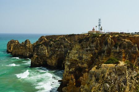 Ponta de Piedade is a beautiful part of the Algarve coastの写真素材