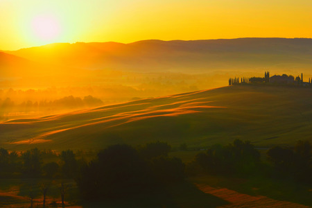 Tuscany is a beautiful, very photogenic landscape in central Italyの写真素材