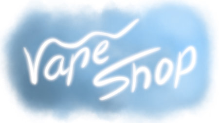 Vape store design element, brush of light on blue cloudの写真素材