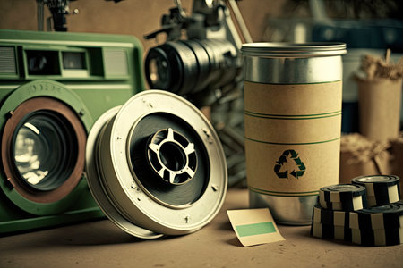 cameras made from recycled materials. Generative AIの素材