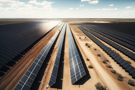 solar farms in remote areas. Generative AIの素材