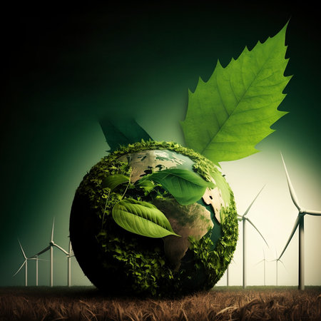 ESG, green energy, sustainable industry. Environmental, Social, and Corporate Governance concept.Generative aの素材