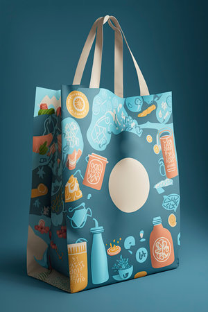 mockup of recyclable bags made from plastics. Generative AIの素材