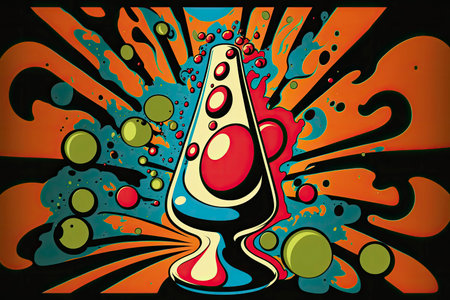Funky lava lamp illustration. Generative AIの素材