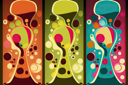 Funky lava lamp illustration. Generative AIの素材