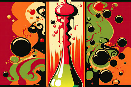 Funky lava lamp illustration. Generative AIの素材