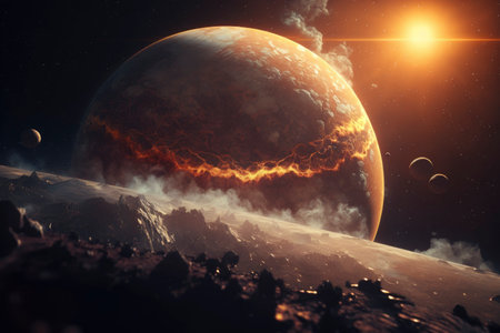 space scene with planets. Generative a.i.の素材