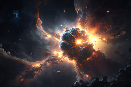 space scene with planets. Generative a.i.の素材
