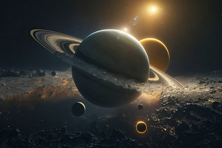 space scene with planets. Generative a.i.の素材
