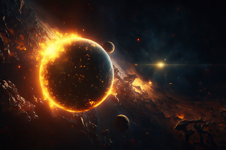 space scene with planets. Generative a.i.の素材