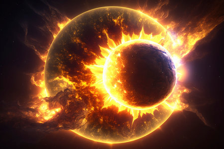 space scene with planets. Generative a.i.の素材