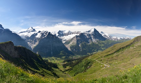 Eiger, Schreckhorn and neighborhood in Berner Alpen, Switzerlandの写真素材