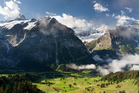 Schreckhorn and neighborhood in Berner Alpen, Switzerlandの写真素材