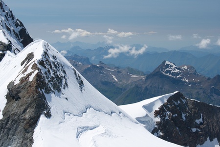 Jungfraujoch and neighborhood in Berner Alpen, Switzerlandの写真素材