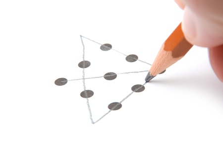 Think outside the box concept - test of innovative and creative thinkingの写真素材