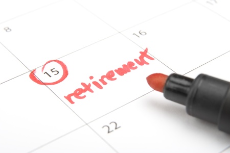 Look forward retirement payday - retirement written in calendar and highlighterの写真素材