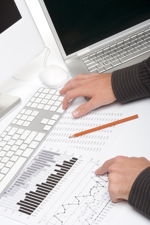 Concept of business analysis - one personの写真素材