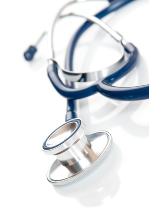 Medical equipment - part of silver stethoscopeの写真素材
