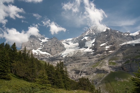 Swiss Alps: peaks Eiger, Möch and Jungfrauの写真素材