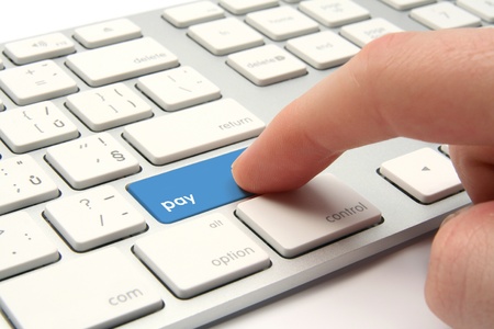 Keyboard with button pay - payment conceptの写真素材