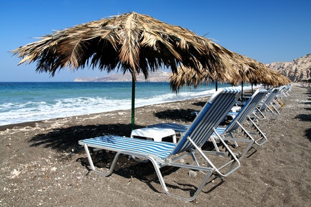 Vlichada Beach on Greek island Santoriniのeditorial素材