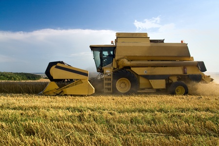 Agriculture - Combine (harvester) on the fieldのeditorial素材