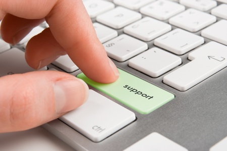 On-line support concept - keyboard with support buttonの写真素材