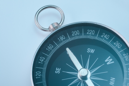 Compass closeup, blue tint  Navigation の写真素材