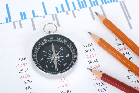 Compass helps to find right way in business.の写真素材