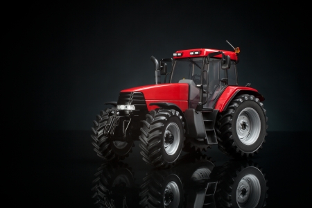 Tractor studio shot on black backgroundの写真素材