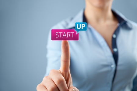 Woman start her startup business. Female investor accelerate start-up project concept.の写真素材