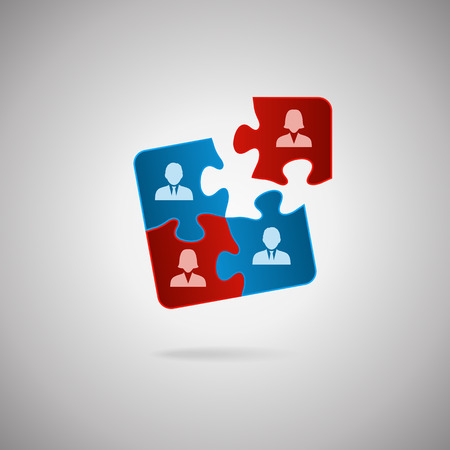 Business team, human resources cooperation, connection and unity concepts. Good team fit together like puzzle pieces. Employment agency logo.
のイラスト素材