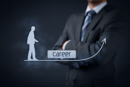 Career concept - human resources officer (HR, personnel) supervise employees career growth.の写真素材