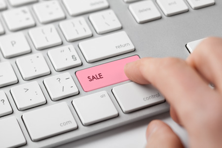 Sale (discount) in internet e-shop (e-commerce) concept.の写真素材
